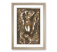 Six Figures by Reijer Stolk Framed Print | A2 Oak Framed Wall Art | Ready to Hang | Modern Nature Picture | Living Room Bedroom Lounge Office
