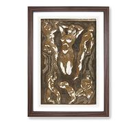 Six Figures by Reijer Stolk Framed Print | A2 Walnut Framed Wall Art | Ready to Hang | Modern Nature Picture | Living Room Bedroom Lounge Office