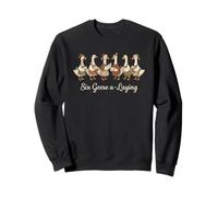 Six Geese a-Laying Christmas Holiday Goose Design Sweatshirt