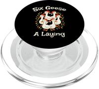 Six Geese A-Laying Twelve Days Of Christmas Cute Adorable PopSockets PopGrip for MagSafe