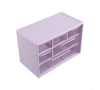 Six Grid Drawer Style Storage Box for Organizing Jewelry and Cosmetics, Dustproof Acrylic Design for Desktop Use (Purple)