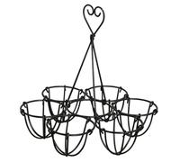 Six Hole Iron Egg Rack Kitchen Egg Holder Stand Black