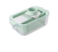 [Six-in-one multi-functional vegetable cutter] Drain basket + hand guard - 6 kinds of blades are optional, non-slip safety design, two-in-one for cutting vegetables and draining water (fresh green)