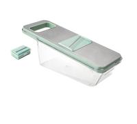 [Six-in-one multi-functional vegetable cutter] Drain basket + hand guard - 6 kinds of blades are optional, non-slip safety design, two-in-one for cutting vegetables and draining water (fresh green)