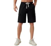 SIX ISLANDS Men's Cargo Shorts, 6-Pocket, Elastic Waist Adjustable Drawstring, Lightweight Relaxed Fit Casual, Black, 3X