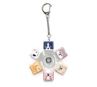 Six Key Spinner Keyring, PBT Fidget Toy, Mechanical Switch Tester，Pink