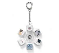 Six Key Spinner Keyring, PBT Fidget Toy, Mechanical Switch Tester，White