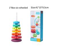 (Six Layers) Children Stacking Toy Early Education Rainbow Spinning Circle Fun And Durable