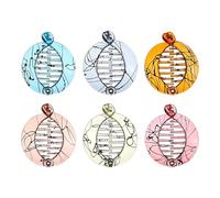 Six Mini Banana Hair Clips - Stylish Fishtail Claws, Acrylic Ponytail Holders | Non Slip Thin Hair Accessory, Lightweight Daily Life Sport Tool For Women Girls Thick Medium Curly Textures