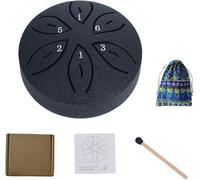 Six Mystical Tones Rain Drum - 3-Inch For Enchanting Your Garden(Black)