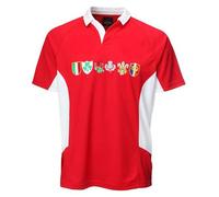 Six Nations Cooldry Rugby Shirt | Performance Moisture-Wicking Sports Top with Breathable Lightweight Fabric, Athletic Fit for Training, Match Days & Casual Wear Red