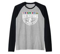 Six Nations Rugby 6 Nation's Supporter Fan Men Women Unisex Raglan Baseball Tee