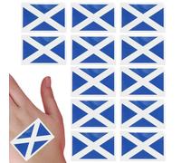 Six Nations Tattoos - Pack of 12 - Scotland Flag Temporary Face & Body Tattoos - Adults Waterproof Scottish Rugby Sports Supporters Transfer Stickers Accessory Set