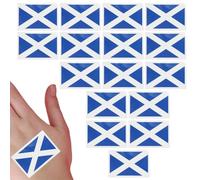 Six Nations Tattoos - Pack of 16 - Scotland Flag Temporary Face & Body Tattoos - Adults Waterproof Scottish Rugby Sports Supporters Transfer Stickers Accessory Set