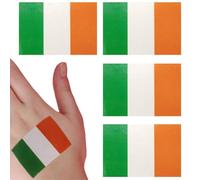Six Nations Tattoos - Pack of 4 - Ireland Flag Temporary Face & Body Tattoos - Adults Waterproof Irish Rugby Sports Supporters Transfer Stickers Accessory Set