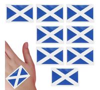 Six Nations Tattoos - Pack of 8 - Scotland Flag Temporary Face & Body Tattoos - Adults Waterproof Scottish Rugby Sports Supporters Transfer Stickers Accessory Set