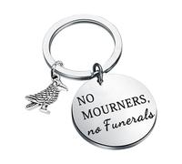 Six Of Crows Inspired Gift No Mourners No Funerals Kaz Brekker Gift Crooked Kingdom Gift Bookish Gift Book Lover Gift (NoMour-ners Keychain)