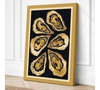 Six Oyster Shells Botanical Canvas Wall Art Print 24x16 Inch | Ready to Hang, Gallery Wrapped, Fade-Resistant Inks, Securely Packaged, UK Made