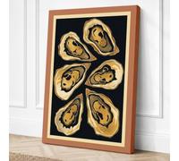Six Oyster Shells Botanical Canvas Wall Art Print 24x16 Inch | Ready to Hang, Gallery Wrapped, Fade-Resistant Inks, Securely Packaged, UK Made