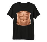 Six Pack Abs Bodybuilder Costume Fake abs Funny Muscle Premium T-Shirt