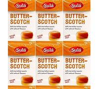 SIX PACKS of Sula Sugar Free Sweets Butterscotch 42g