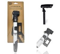 Six Peaks Cycling Mini Hand Tyre Pump, Ultra-Compact, High-Pressure, Easy-to-Use for Schrader and Presta Valves, Includes Frame Mounting Bracket, Ideal for Road & Mountain Bikes, 75 PSI