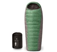 Six Peaks Ember Sleeping Bag, Green Lightweight Camping Sleep Sack with Hood, 210T Polyester Shell, Hollow Cotton Insulation, 5°C to 15°C Comfort