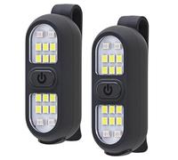 Six Peaks LED Clip-On Lights Set of 2, Rechargeable Waterproof Safety Flashing Light for Running, Cycling, Hiking, Walking, Camping, Night Outdoor Hands Free, Black