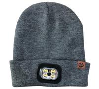 Six Peaks LED Lighted Beanie Hat, Hands-Free Headlamp Cap for Outdoor Activities, 4 Modes, Rechargeable, 200 Lumen, One Size Fits Most, Grey