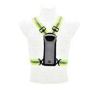 Six Peaks LED Reflective Vest with Phone Holder, High-Visibility Safety Gear, Front Pocket, Fits 7" Phones, Adjustable, Water Resistant, Running, Cycling, Yellow, One Size
