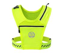 Six Peaks Lightweight Running Vest with Secure Zip Pockets, Reflective Breathable Jogging Belt Pack, Adjustable Comfort Fit, Yellow