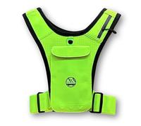 Six Peaks Running Vest with Phone Holder, Reflective Logo, Adjustable, Comfort Fit for Jogging, Cycling, Dog Walking, Secure Pockets, Fluo Yellow