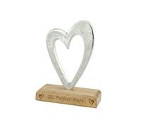Six Perfect Years 6th Anniversary Rustic Metal Heart Decoration - Free Standing Aluminium & Wooden Decoration (hssperf-6)