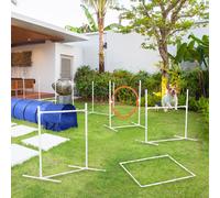 Six-Piece Dog Agility Equipment Set with Carry Bag - Multicoloured PawHut Blue One Size