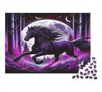 Six-Piece Fantasy Horse Art Set 1000 Pieces Extra-Thick Cardboard DIY Jigsaw Puzzle, Cognitive Development & Rehabilitation Puzzle, Leisure Activity, Premium Quality Puzzle 52x38cm/1000p