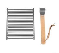 Six-Piece Hot Dog Roller Kit with Additional Skewers and Long Handle for Increased Capacity on the For Grill (Sausage Roller RackA)