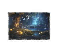 Six piece set of oil proof and heat-insulating placemats WZYWHJ Butterflies in Fairy Tales Printed dining plates