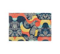 Six piece set of oil proof and heat-insulating placemats WZYWHJ Dizzy Zebra Print Picture dining plates