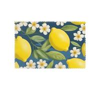 Six piece set of oil proof and heat-insulating placemats WZYWHJ Lemon and Flower Picture dining plates