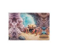Six piece set of oil proof and heat-insulating placemats WZYWHJ Small crab under the rocks Printed dining plates