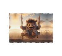 Six piece set of oil proof and heat-insulating placemats WZYWHJ The little monster on the swing Printed dining plates
