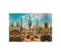 Six piece set of oil proof and heat-insulating placemats WZYWHJ The territory of the cactus Printed dining plates