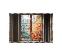 Six piece set of oil proof and heat-insulating placemats WZYWHJ Thousand paper cranes on the window Printed dining plates