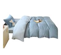 Six Pieces Wash Cotton Bedding Sets, Lightweight Hypoallergenic Luxurious Super Soft Comfy Machine Washable, with Quilt, Cover, Sheet, Mattress, Pillowcase, Pillow, for Student Dormitory blue