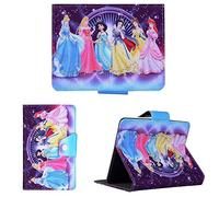 Six Princesses Princes Disney Cartoon children kids universal Tablet girl Case Cover for (9.7" inch Tablet - 9.7" Size, Princess Loves Purple) for ANY Tablet Model Samsung Ipad Amazon kindle etc