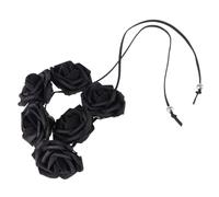 Six Rose Foam Headpiece Adjustable String for Wedding Party Black | Elegant Floral Crown, Six Big Dark Blue Blooms, Mother and Daughter Accessory, Beautiful Style