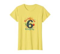 Six-Sational Birthday Boy Celebration Party Theme T-Shirt, Women, Lemon, L