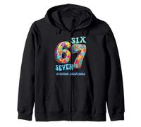 Six Seven 6 7 Autism Acceptance + Neurodiversity awareness Zip Hoodie