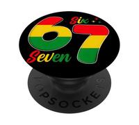 Six Seven 6 7 Black History Month Funny Six Seven Meme PopSockets Adhesive PopGrip