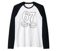 Six Seven 6 7 Funny 67 Gen Alpha Slang 6-7 Meme School Raglan Baseball Tee